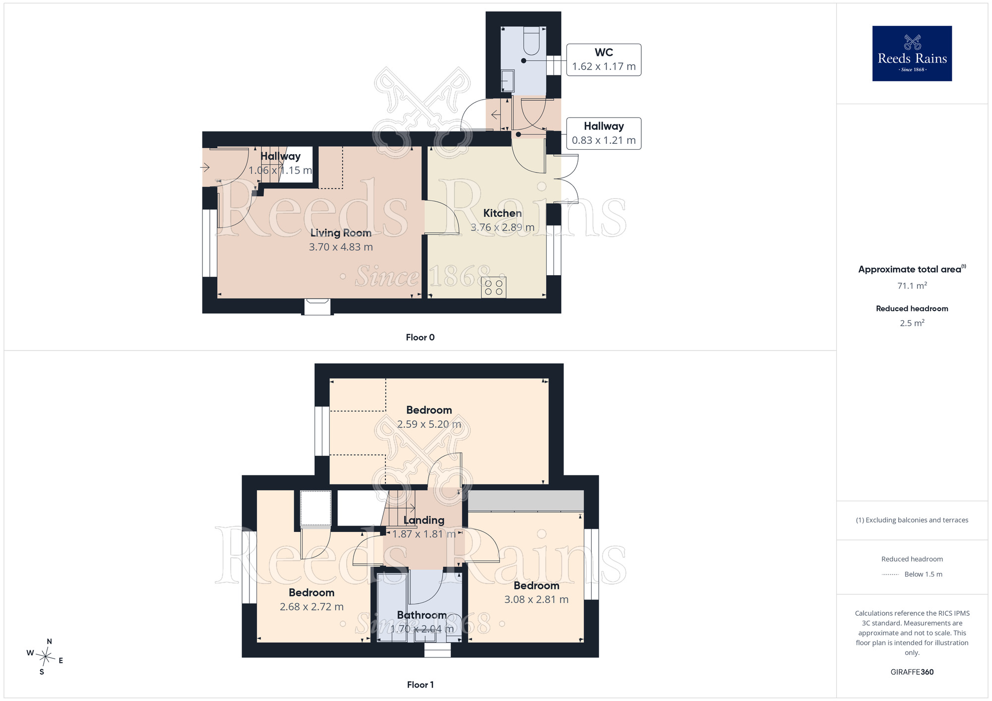 Floorplan of 3 bedroom Semi Detached House to rent, Jasmine Gardens, Castleford, West Yorkshire, WF10