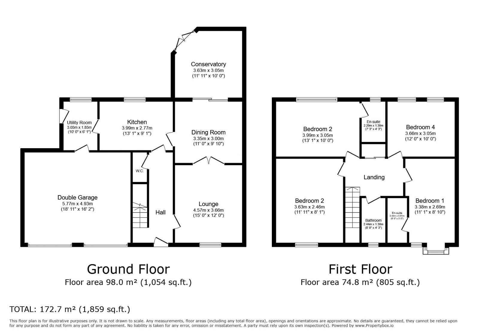 Floorplan of 4 bedroom Detached House for sale, Fairfield Court, Castleford, West Yorkshire, WF10