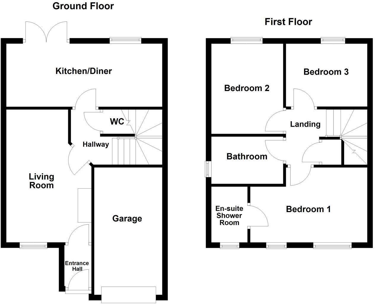 Floorplan of 3 bedroom Semi Detached House for sale, Taylor Road, Castleford, West Yorkshire, WF10
