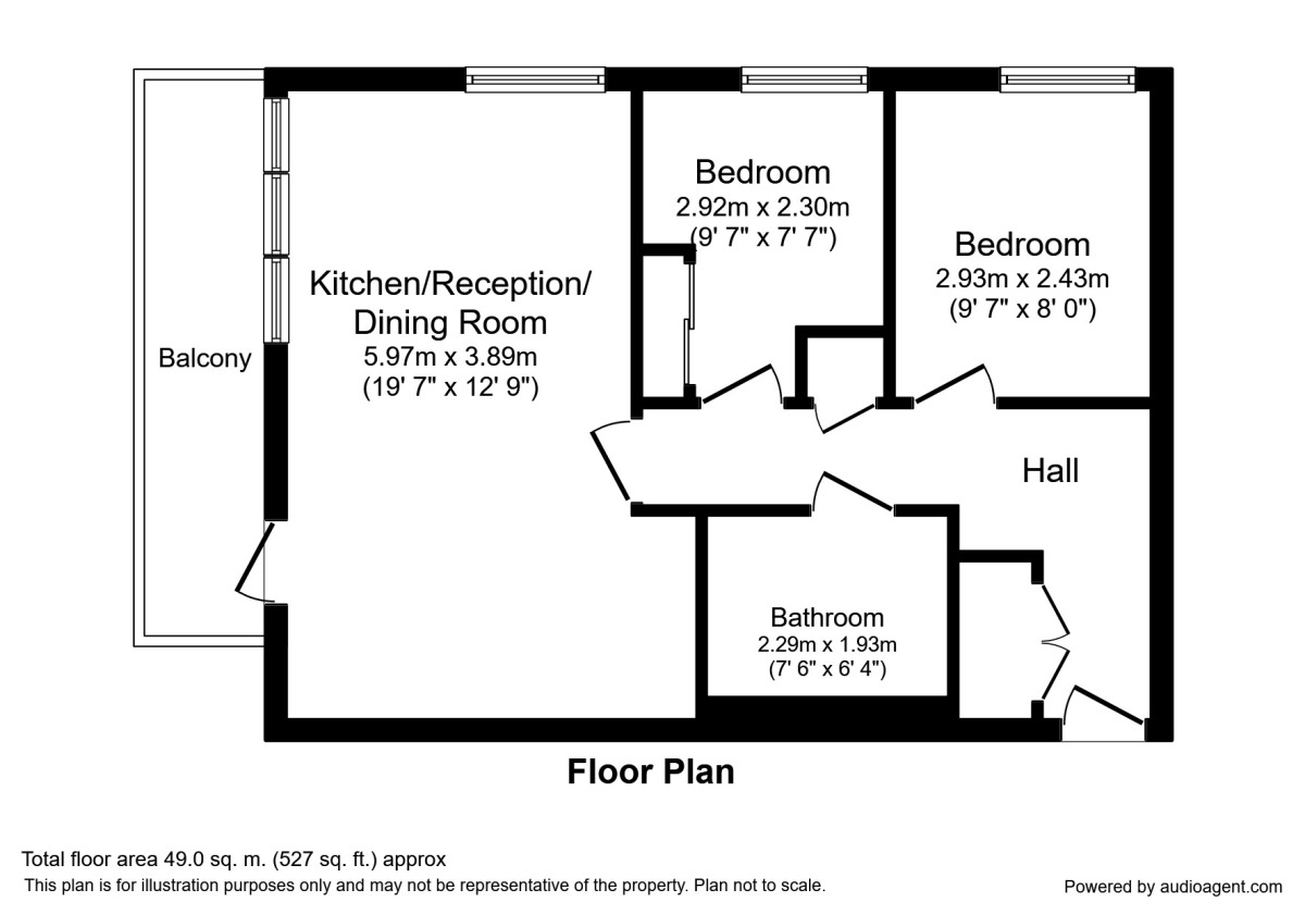 Floorplan of 2 bedroom  Flat to rent, Adenmore Road, London, SE6