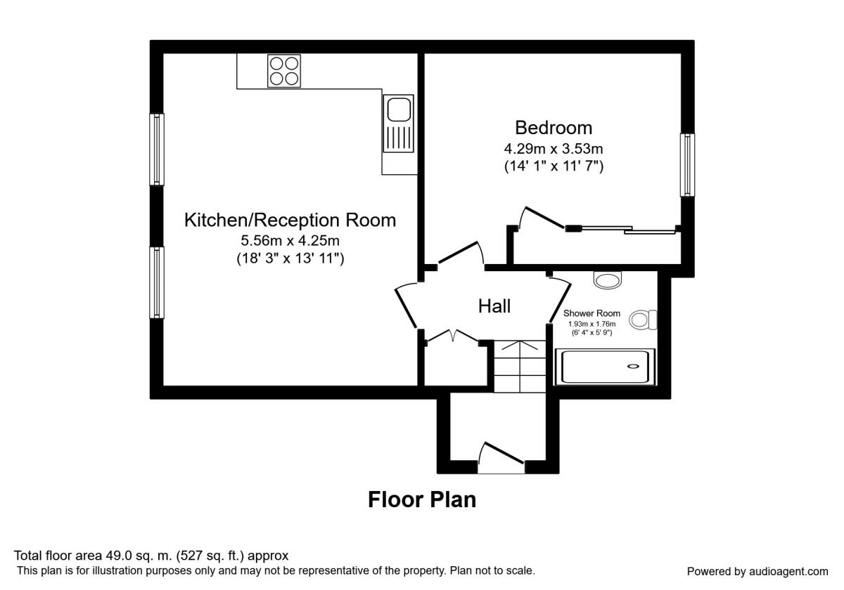 Floorplan of 1 bedroom  Flat to rent, Lansdowne Place, London, SE19