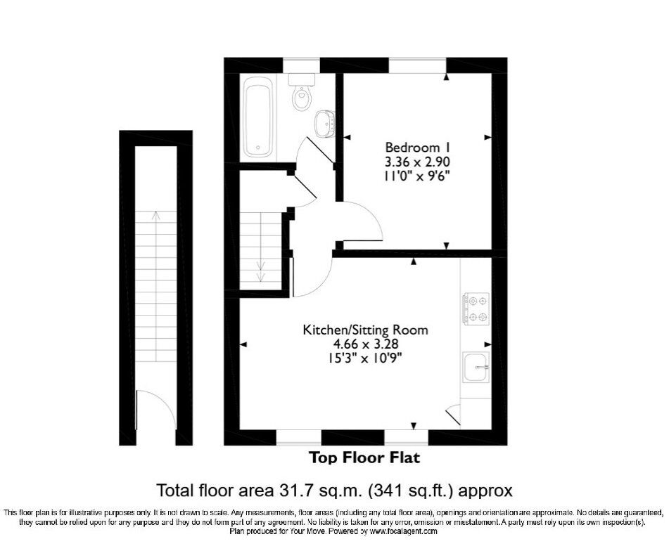 Floorplan of 1 bedroom  Flat for sale, Rutland Walk, London, SE6