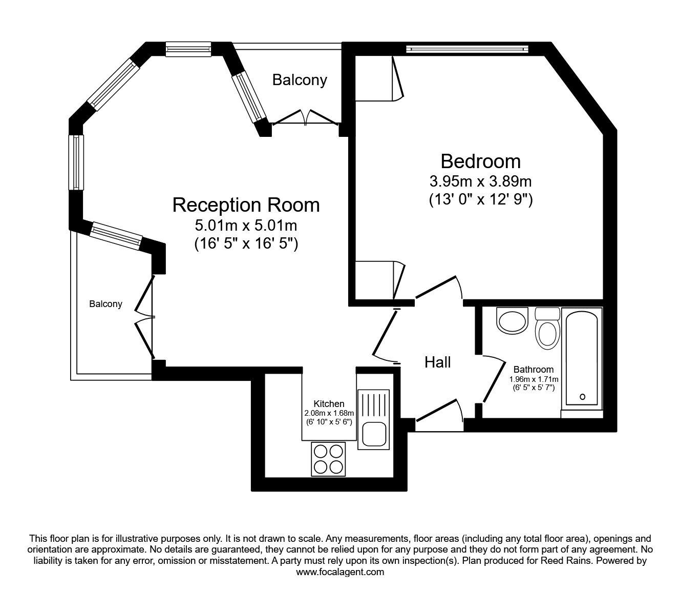 Floorplan of 1 bedroom Flat for sale, Laleham Road, London, SE6