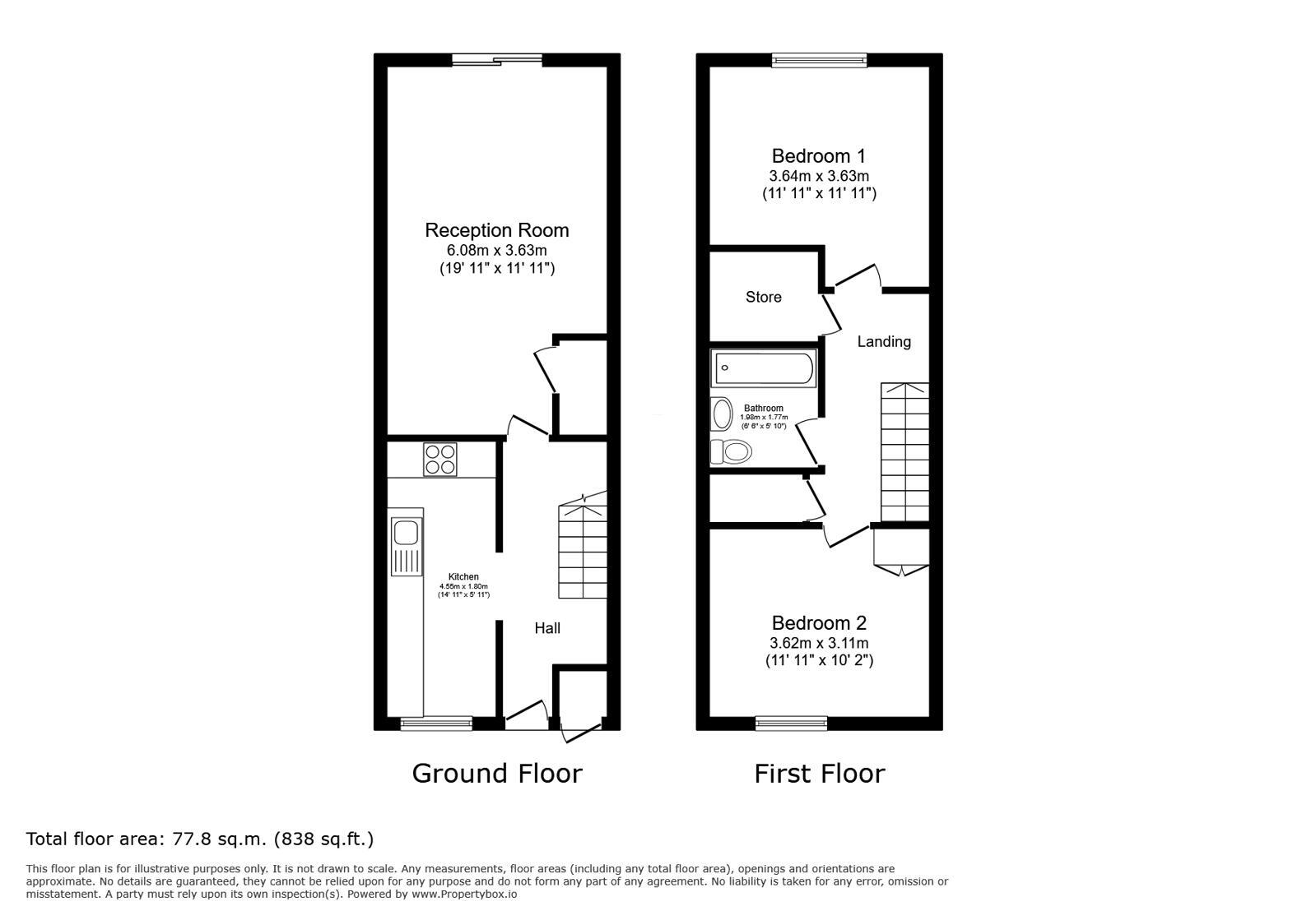 Floorplan of 2 bedroom Mid Terrace House for sale, Vineyard Close, London, SE6