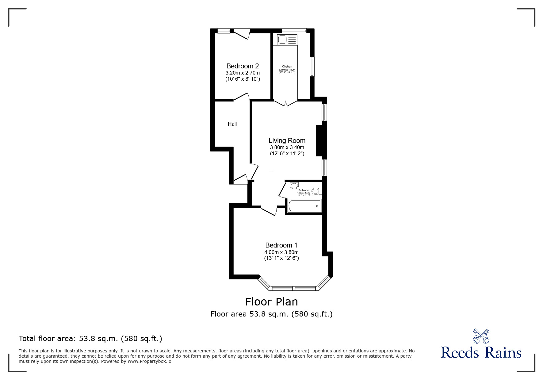 Floorplan of 2 bedroom  Flat for sale, Mount Pleasant Road, London, SE13