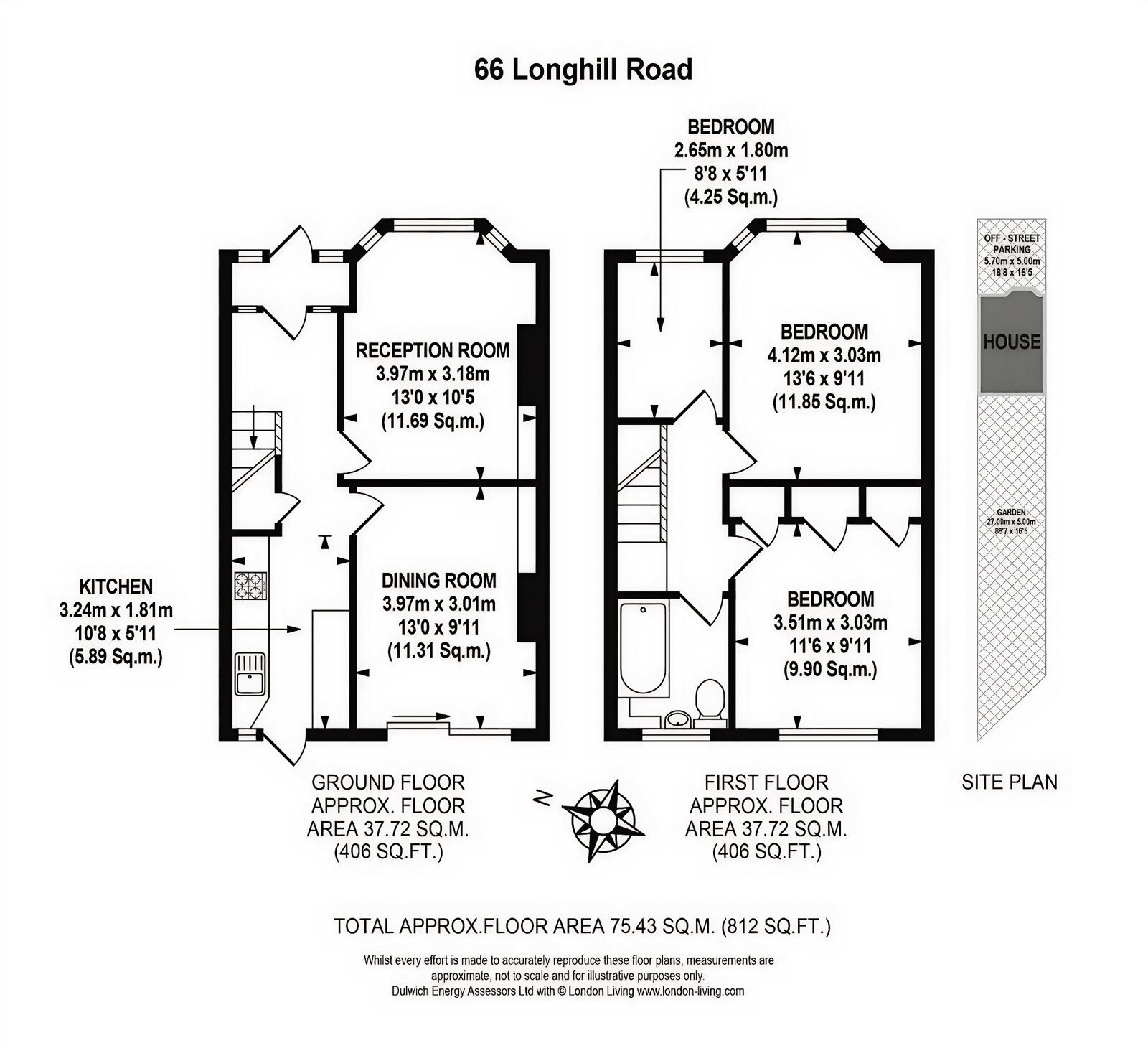 Floorplan of 3 bedroom Mid Terrace House for sale, Longhill Road, London, SE6