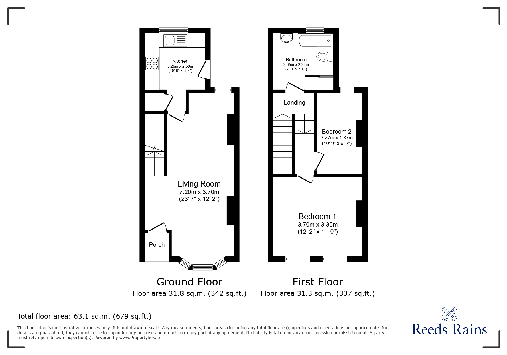 Floorplan of 2 bedroom Mid Terrace House for sale, Barmeston Road, London, SE6