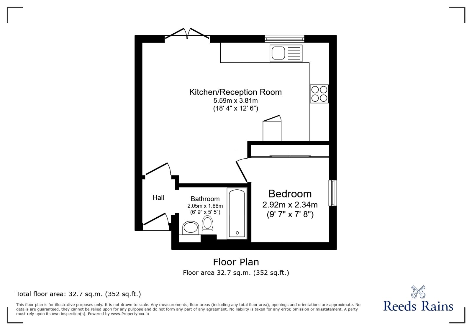 Floorplan of 1 bedroom Flat for sale, Cumberland Place, London, SE6