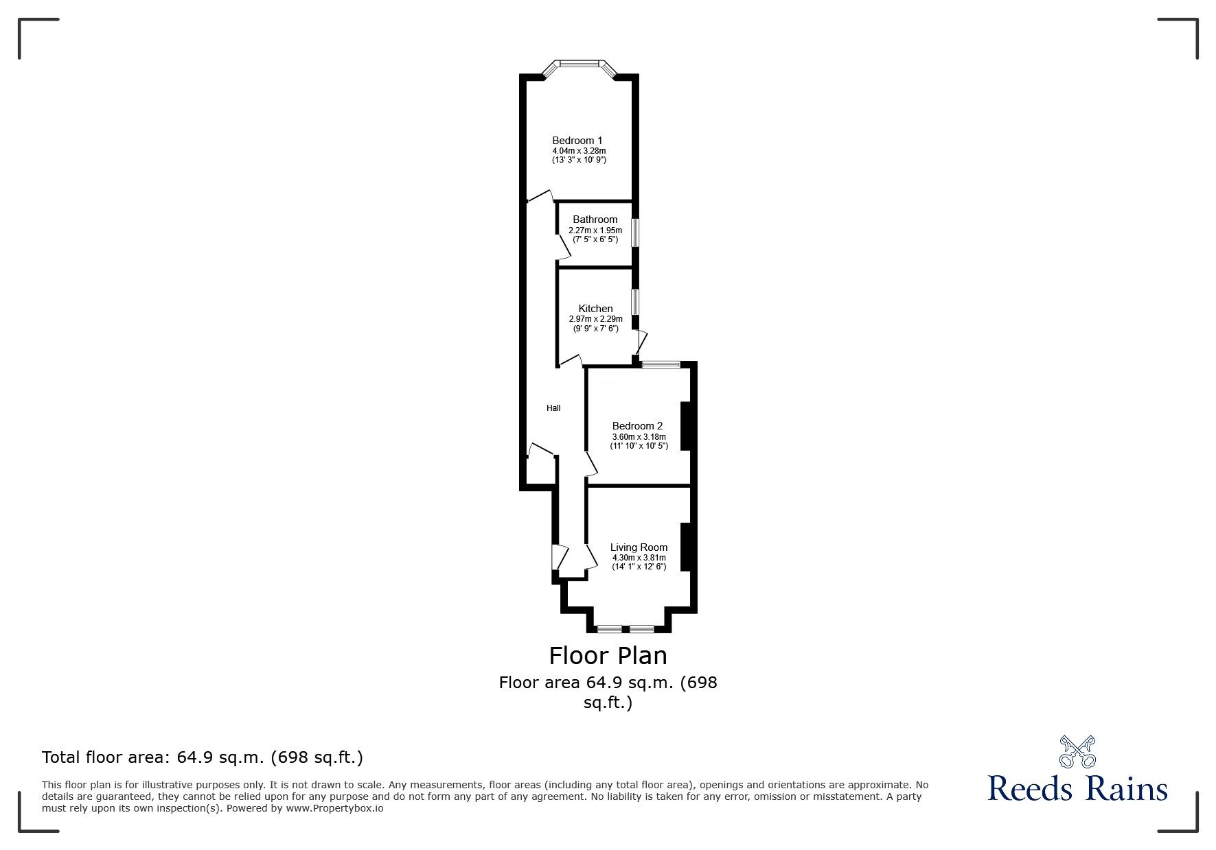 Floorplan of 2 bedroom  Flat for sale, Brownhill Road, London, SE6