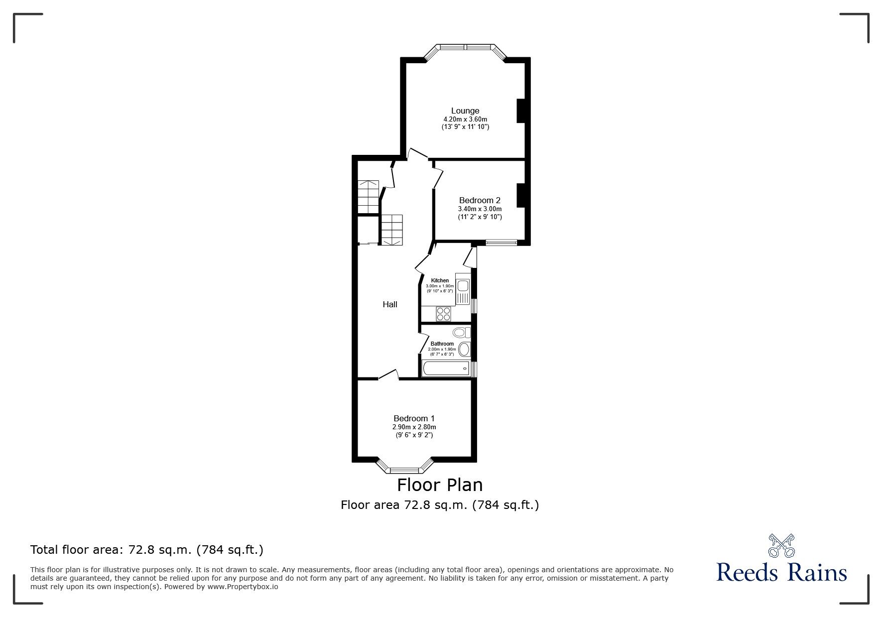 Floorplan of 2 bedroom  Flat for sale, Laleham Road, London, SE6