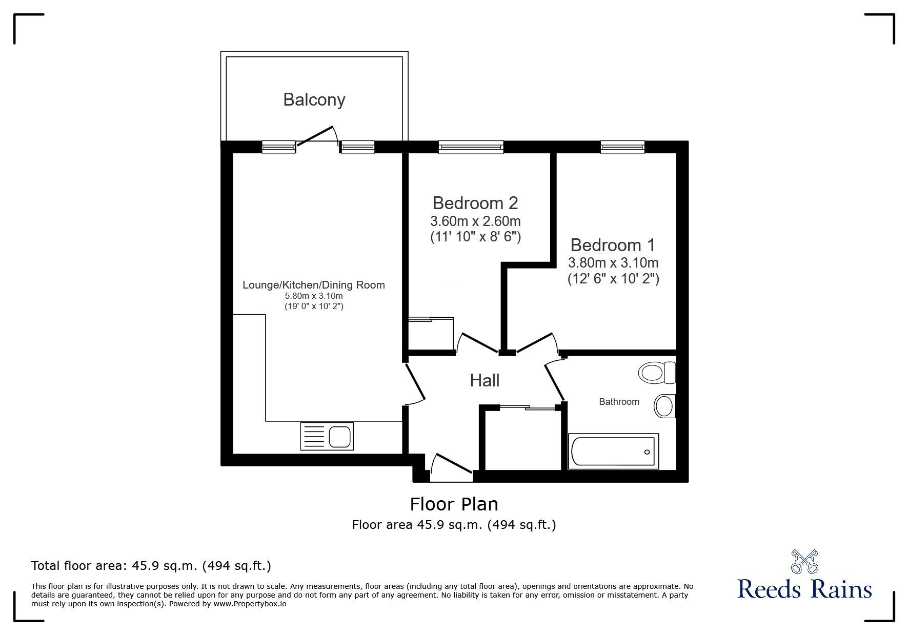 Floorplan of 2 bedroom  Flat for sale, Adenmore Road, London, SE6