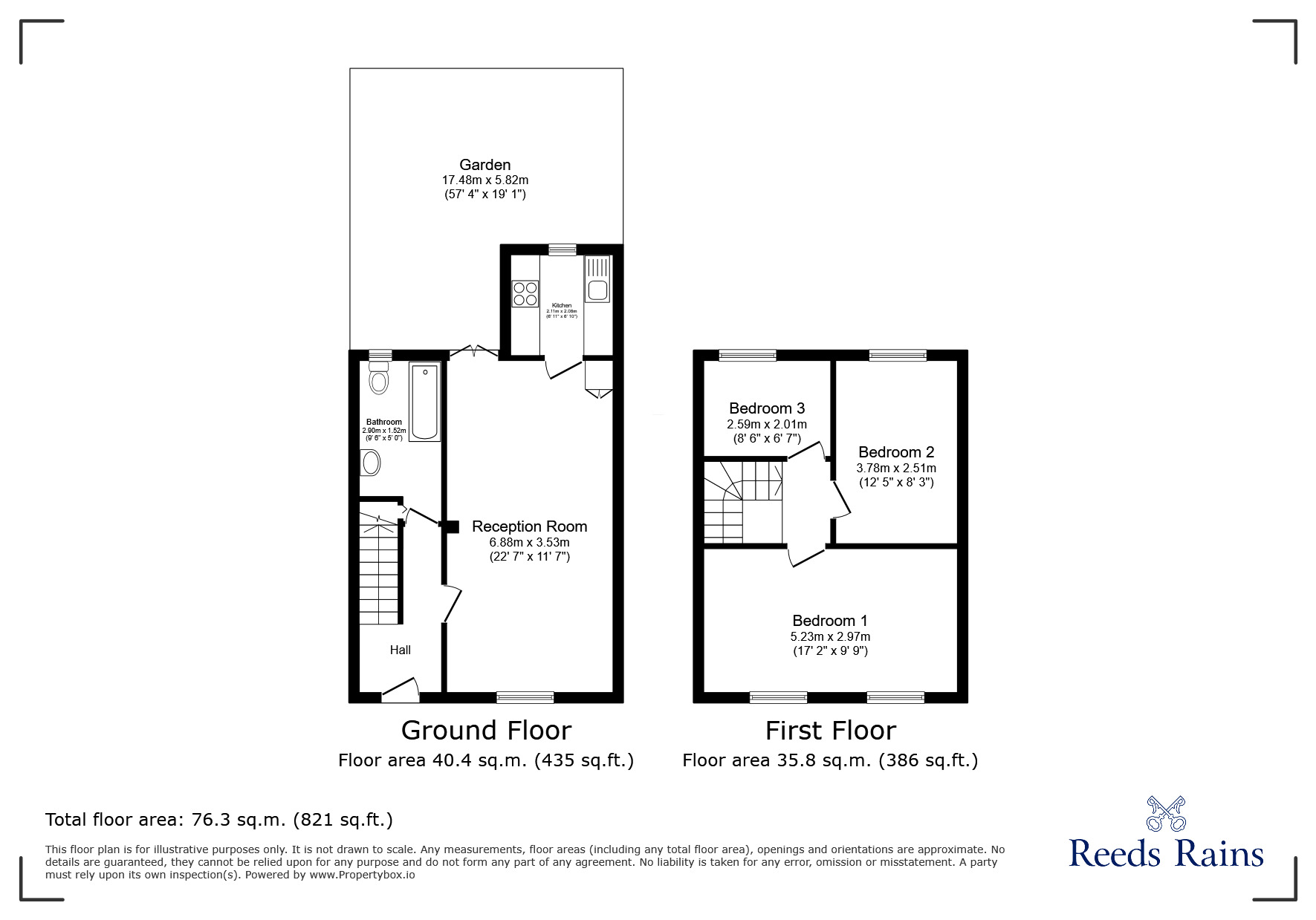 Floorplan of 3 bedroom Mid Terrace House for sale, Sandurst Road, Catford, SE6