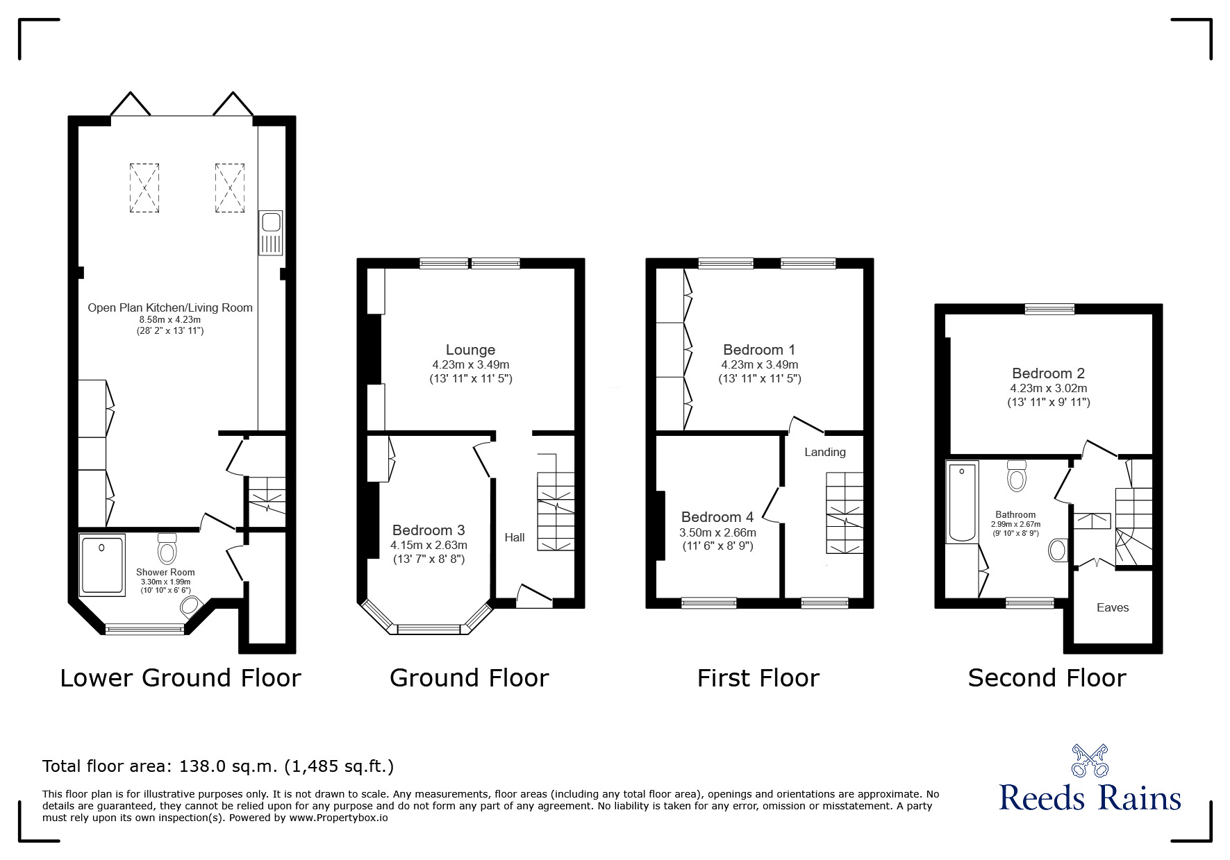 Floorplan of 4 bedroom Mid Terrace Flat for sale, Knowles Hill Crescent, London, SE13