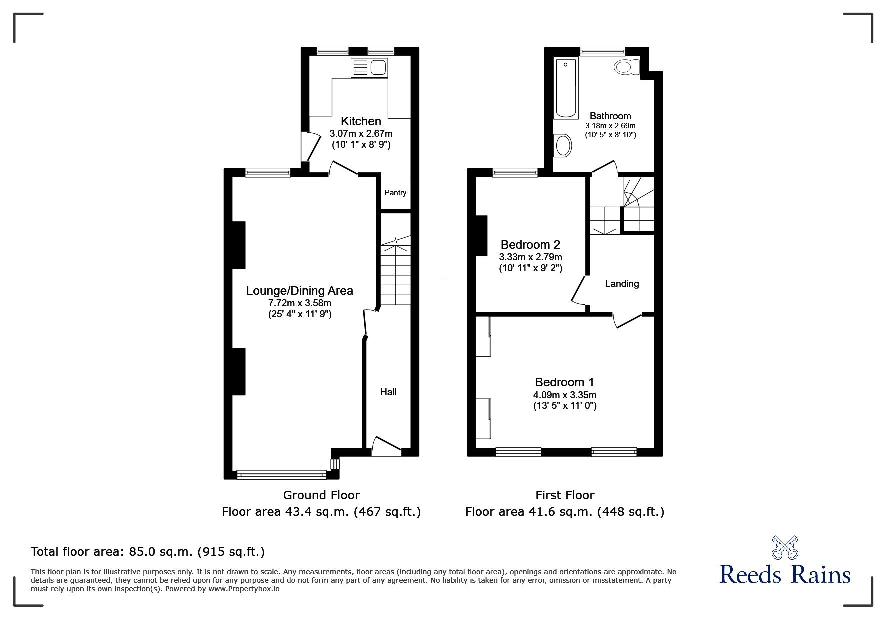 Floorplan of 2 bedroom Mid Terrace House for sale, Castlands Road, Lewisham, London, SE6