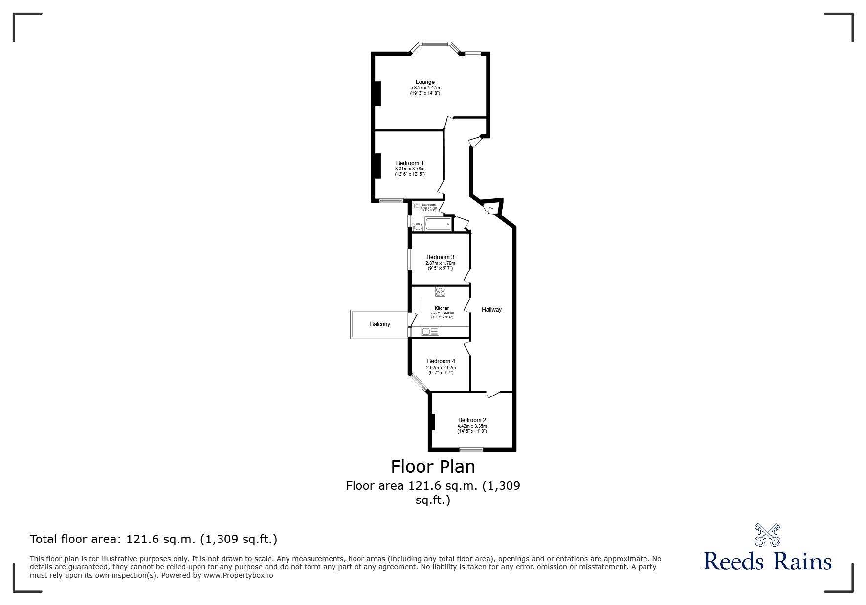 Floorplan of 4 bedroom  Flat for sale, New Cross Road, London, SE14
