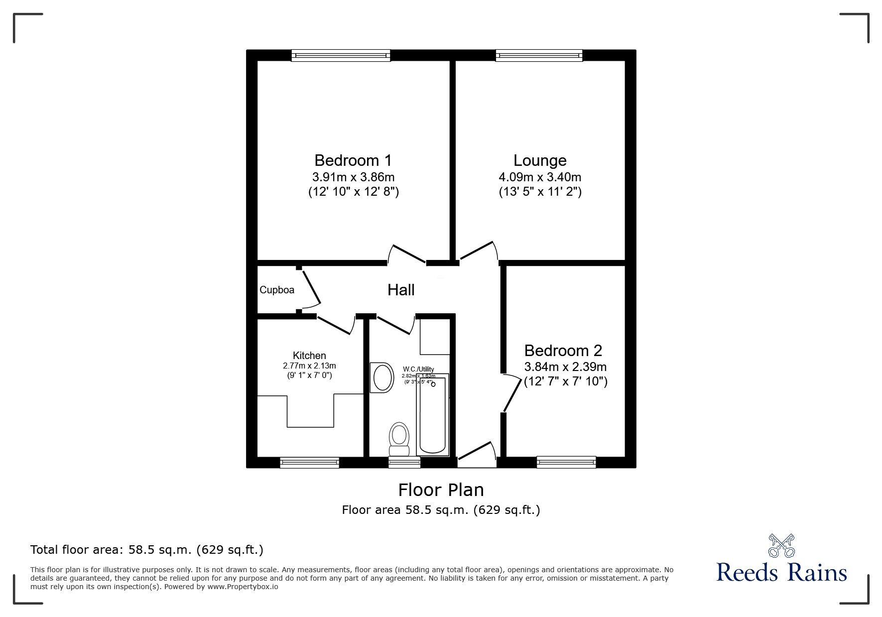 Floorplan of 2 bedroom Flat for sale, Ravensbourne Park Crescent, London, SE6