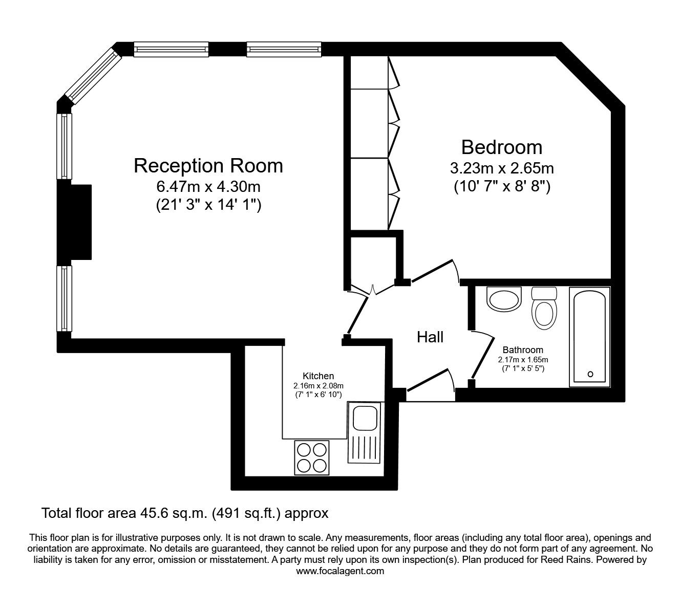 Floorplan of 1 bedroom Detached Flat for sale, Laleham Road, London, SE6