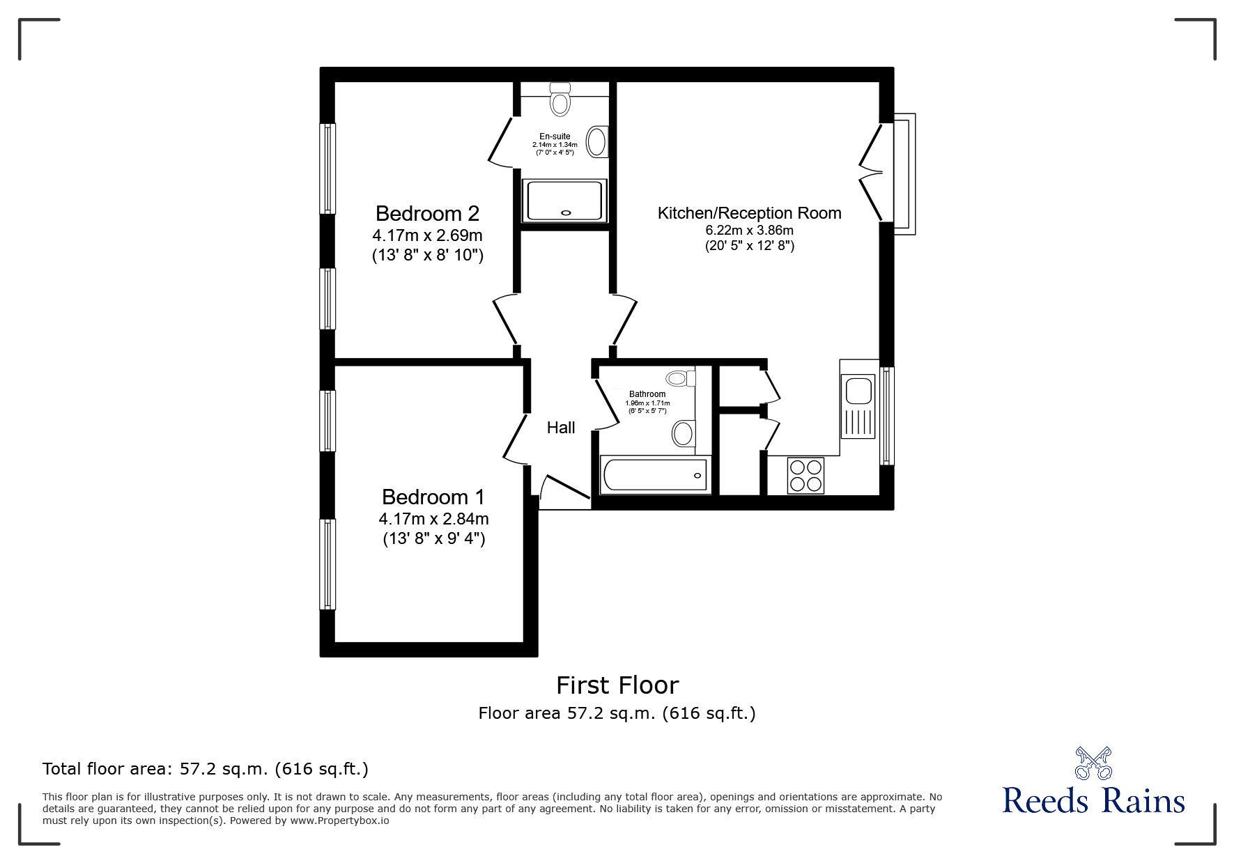 Floorplan of 2 bedroom Flat for sale, Catford Hill, London, SE6