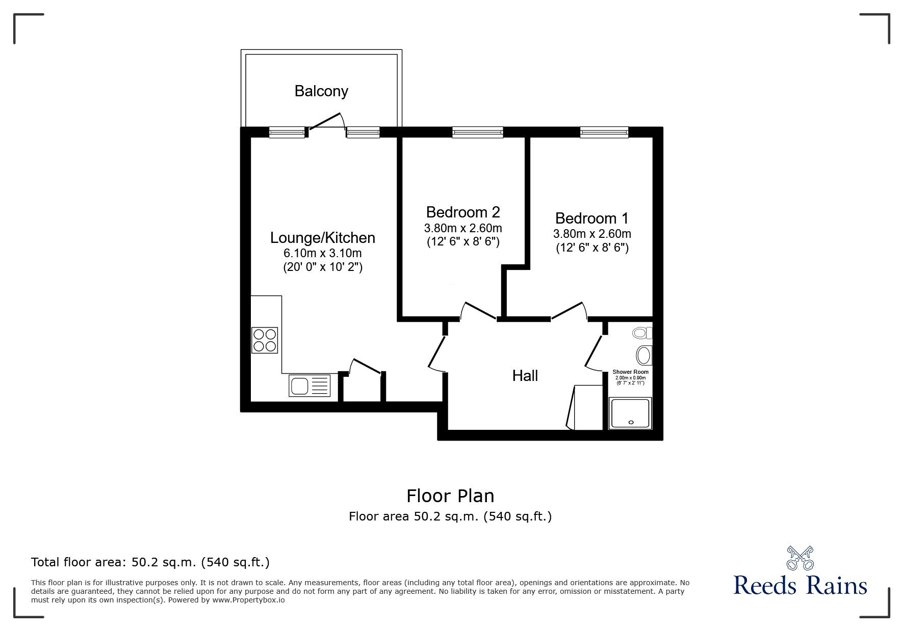 Floorplan of 2 bedroom Flat for sale, Adenmore Road, London, SE6