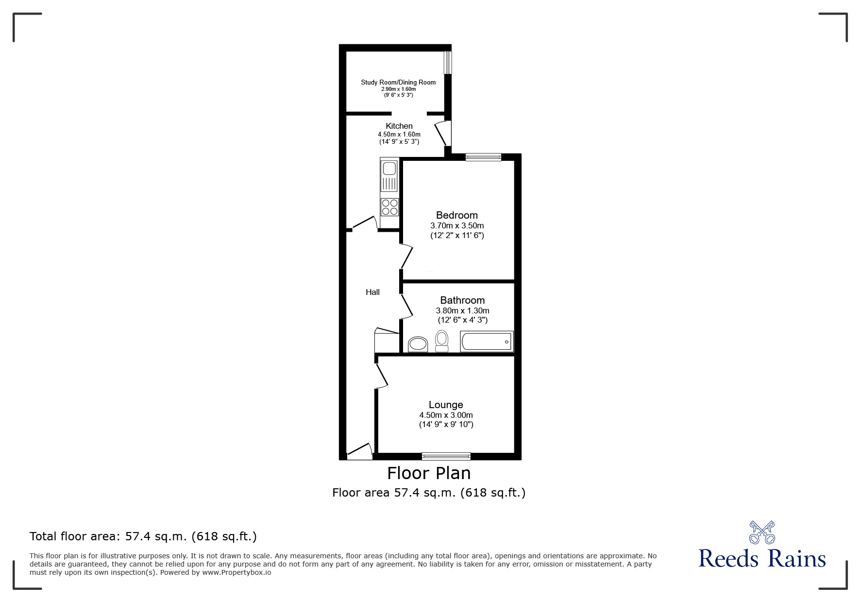 Floorplan of 1 bedroom Flat for sale, Manor Avenue, London, SE4