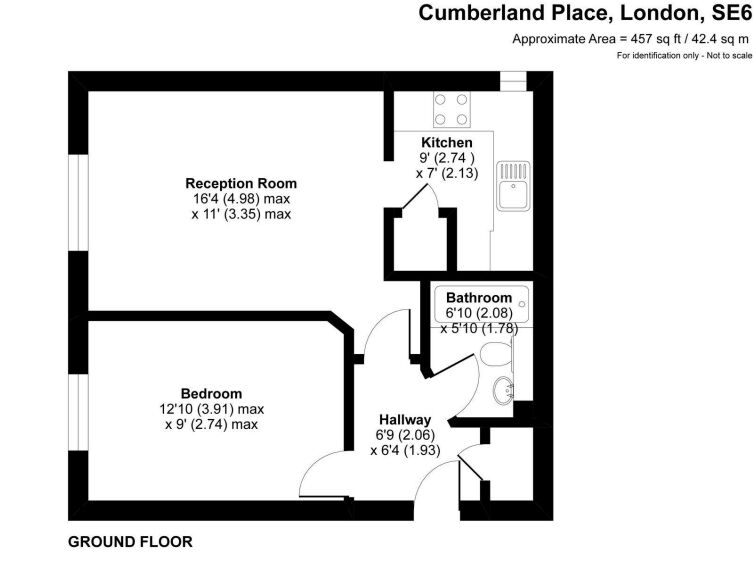 Floorplan of 1 bedroom Flat for sale, Cumberland Place, London, SE6