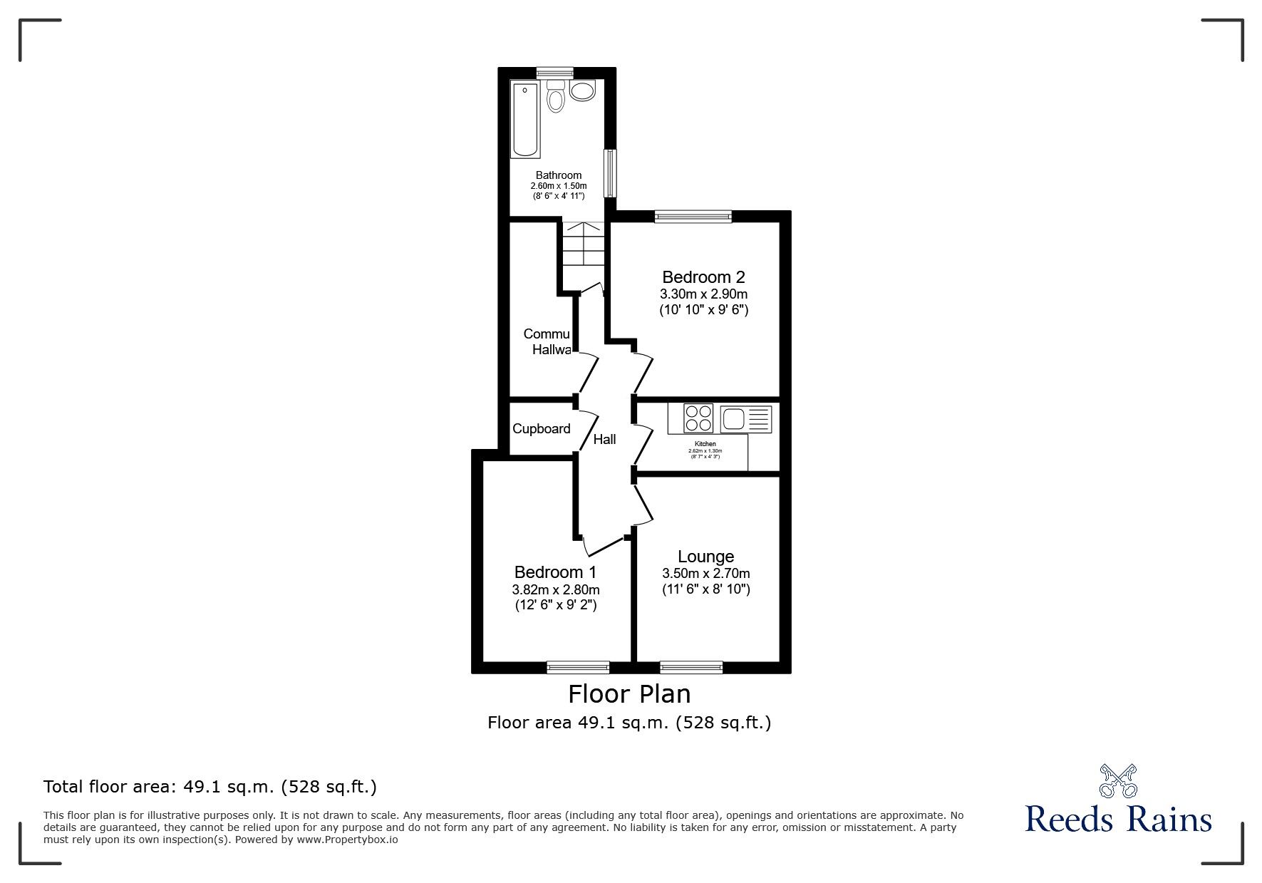 Floorplan of 2 bedroom Flat for sale, Manor Avenue, Brockley, SE4