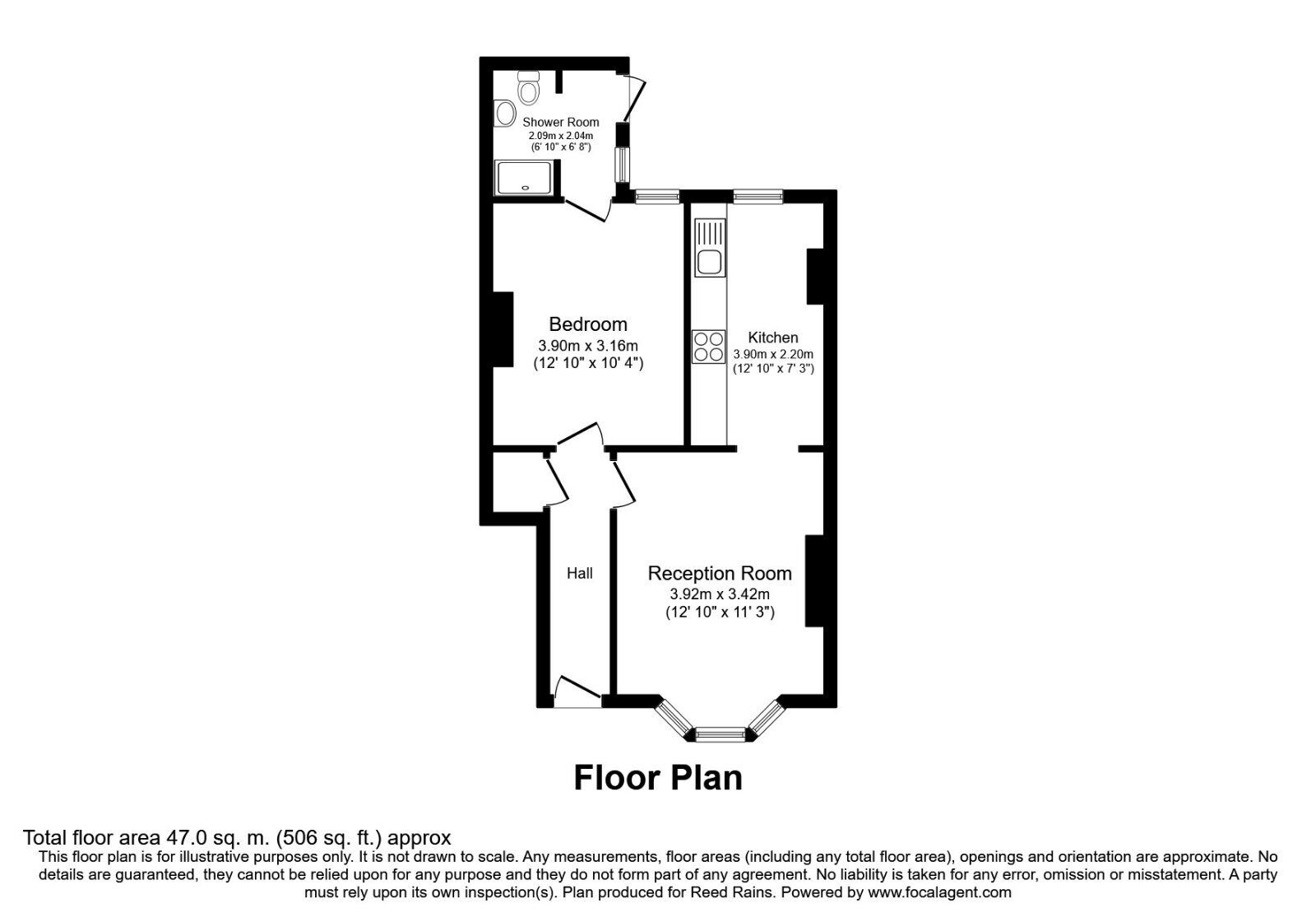 Floorplan of 1 bedroom Flat for sale, A, Mallet Road, Lewisham, London,, SE13
