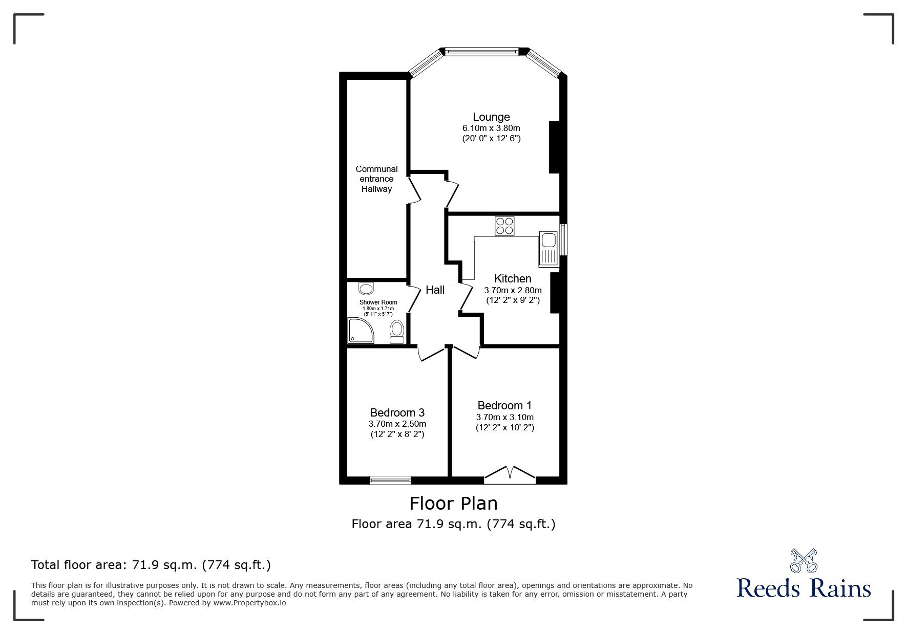 Floorplan of 2 bedroom Flat for sale, Sunderland Road, London, SE23