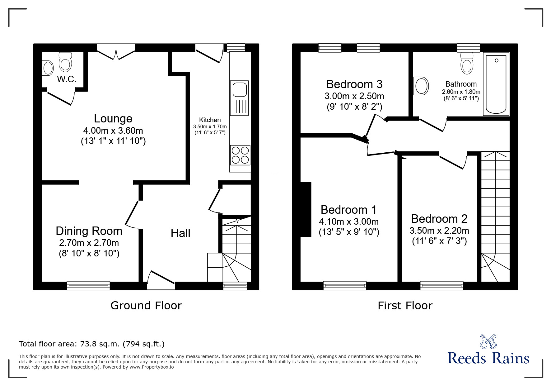 Floorplan of 3 bedroom Mid Terrace House for sale, Broadmead, London, SE6