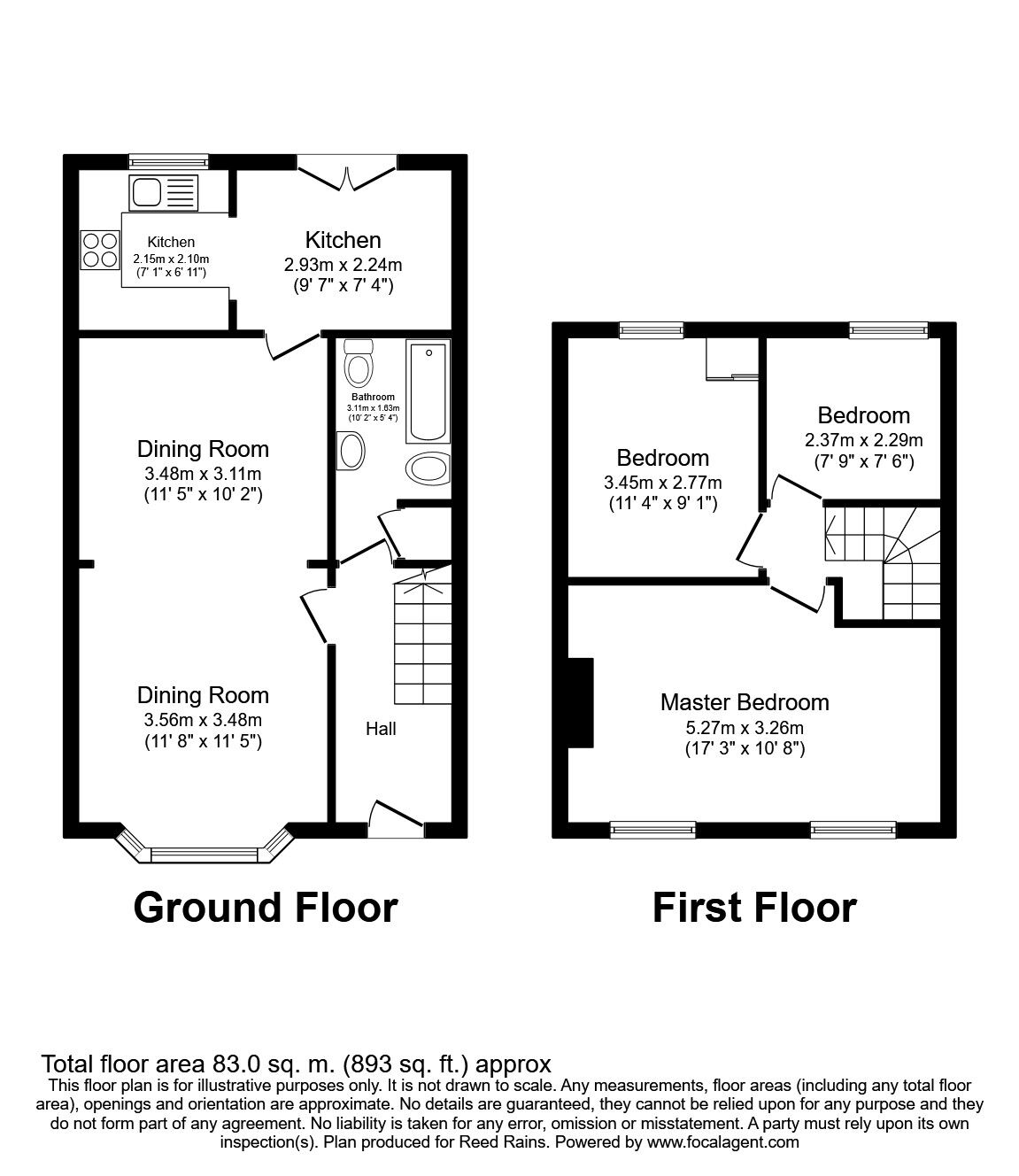 Floorplan of 3 bedroom Mid Terrace House for sale, Braidwood Road, London, SE6