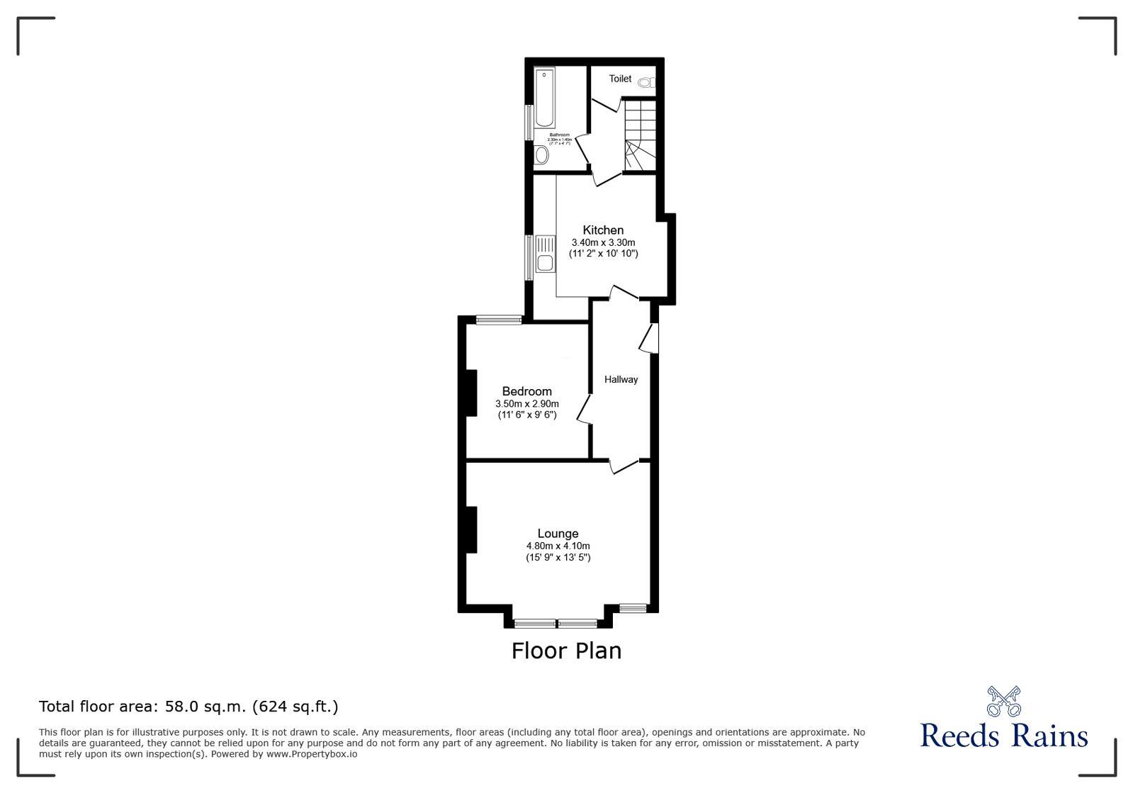 Floorplan of 1 bedroom Flat for sale, Torridon Road, London, SE6