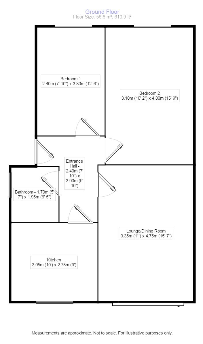 Floorplan of 2 bedroom Flat to rent, Callander Road, London, SE6