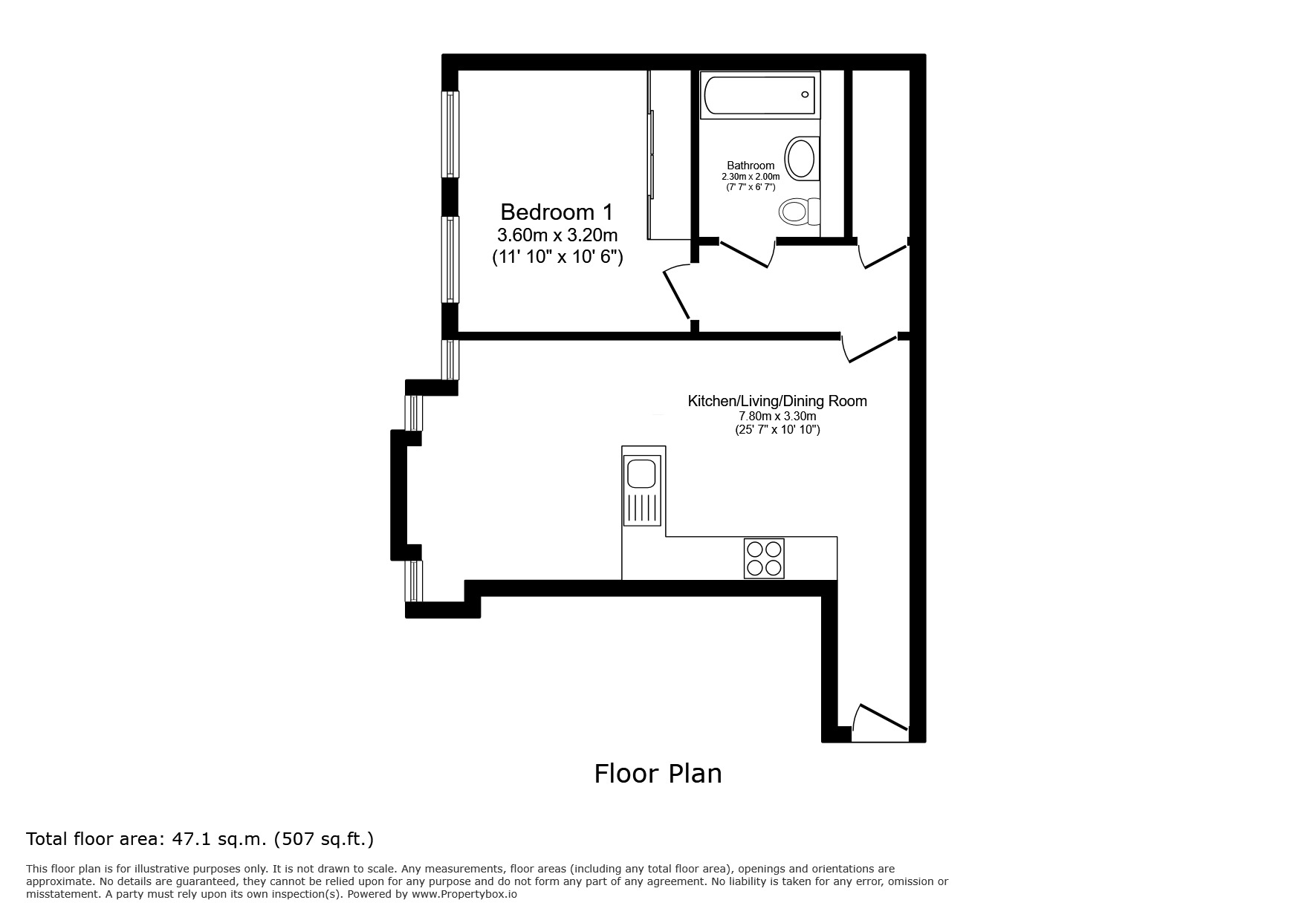 Floorplan of 1 bedroom Flat for sale, Crickett House, Plassy Road, SE6