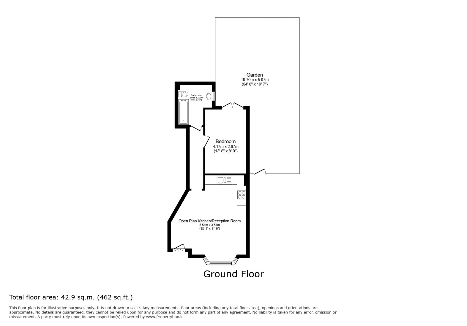 Floorplan of 1 bedroom Semi Detached Flat for sale, Albion Way, Lewisham, London, SE13