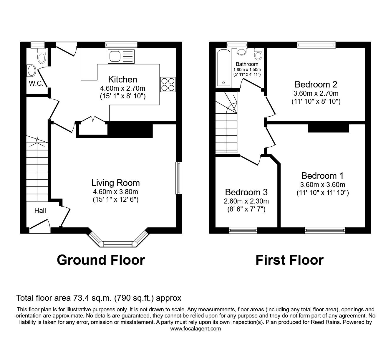 Floorplan of 3 bedroom Semi Detached House to rent, Altrincham Road, Manchester, M22