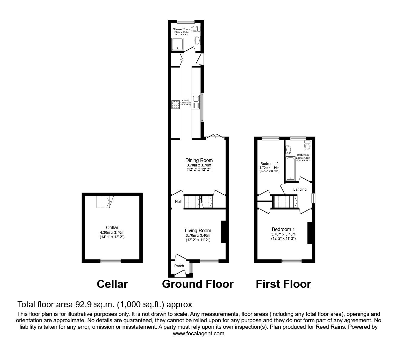 Floorplan of 2 bedroom Mid Terrace House to rent, Petersburg Road, Stockport, Greater Manchester, SK3