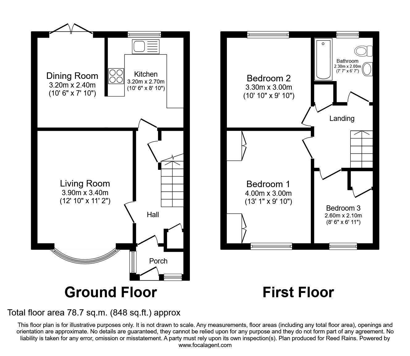 Floorplan of 3 bedroom Mid Terrace House to rent, Churchley Close, Stockport, Greater Manchester, SK3