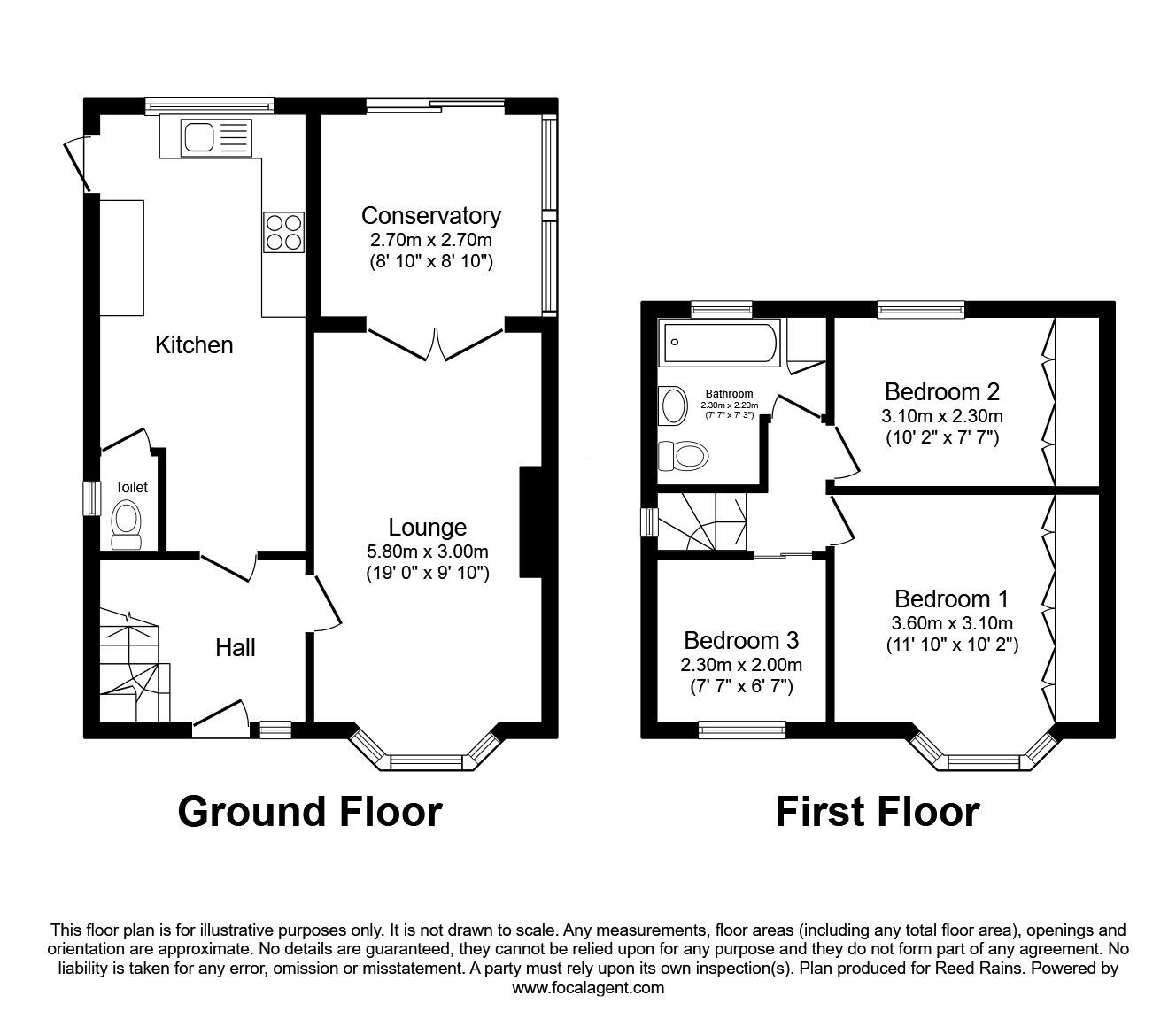 Floorplan of 3 bedroom Semi Detached House for sale, Aber Road, Cheadle, Greater Manchester, SK8