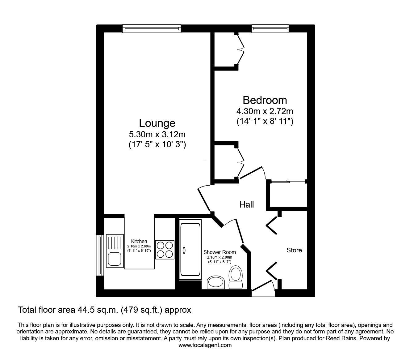Floorplan of 1 bedroom  Flat for sale, The Crescent, Cheadle, Greater Manchester, SK8