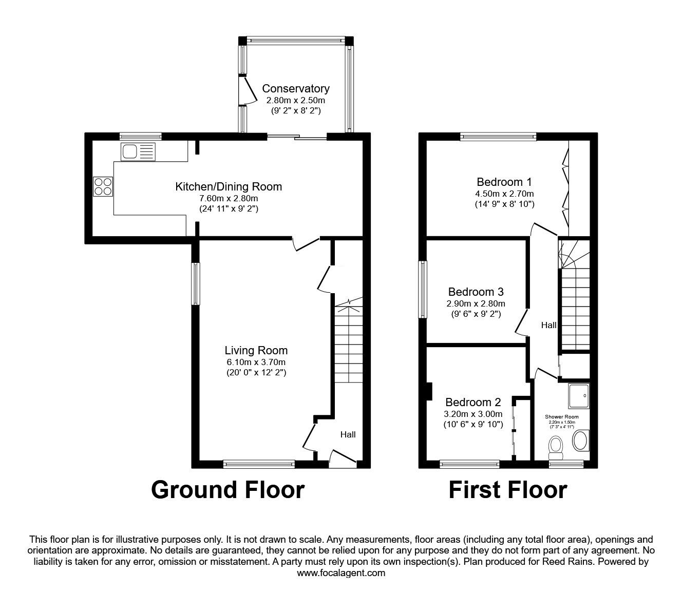 Floorplan of 3 bedroom End Terrace House for sale, Adshall Road, Cheadle, SK8