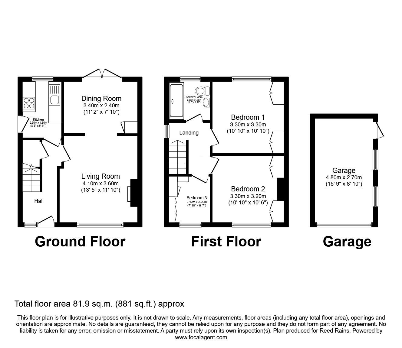 Floorplan of 3 bedroom Semi Detached House for sale, Birdhall Road, Cheadle Hulme, Greater Manchester, SK8