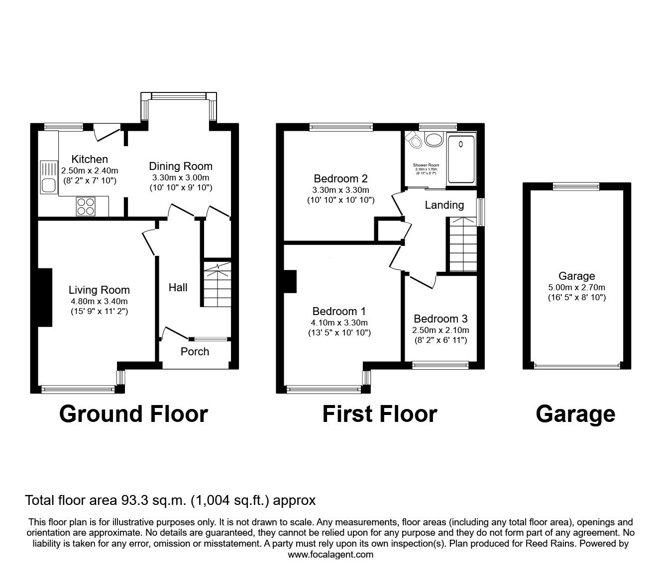 Floorplan of 3 bedroom Semi Detached House for sale, Arnside Close, Gatley, Greater Manchester, SK8