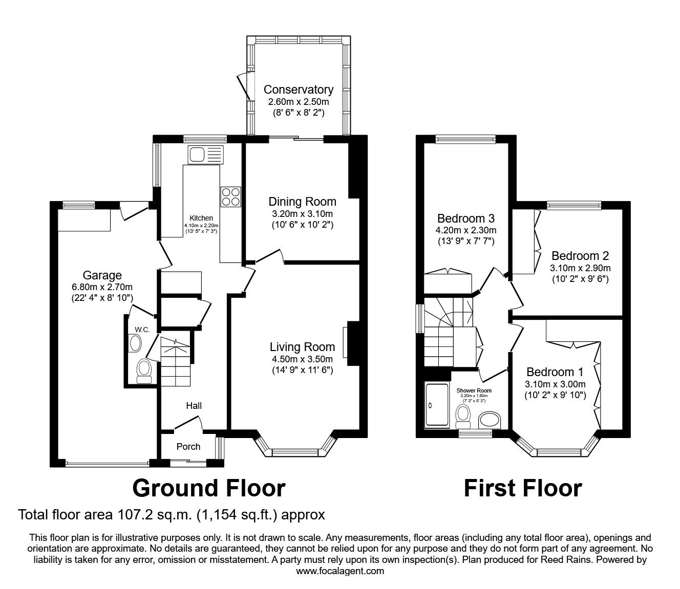 Floorplan of 3 bedroom Semi Detached House for sale, Leafield Drive, Cheadle Hulme, Greater Manchester, SK8