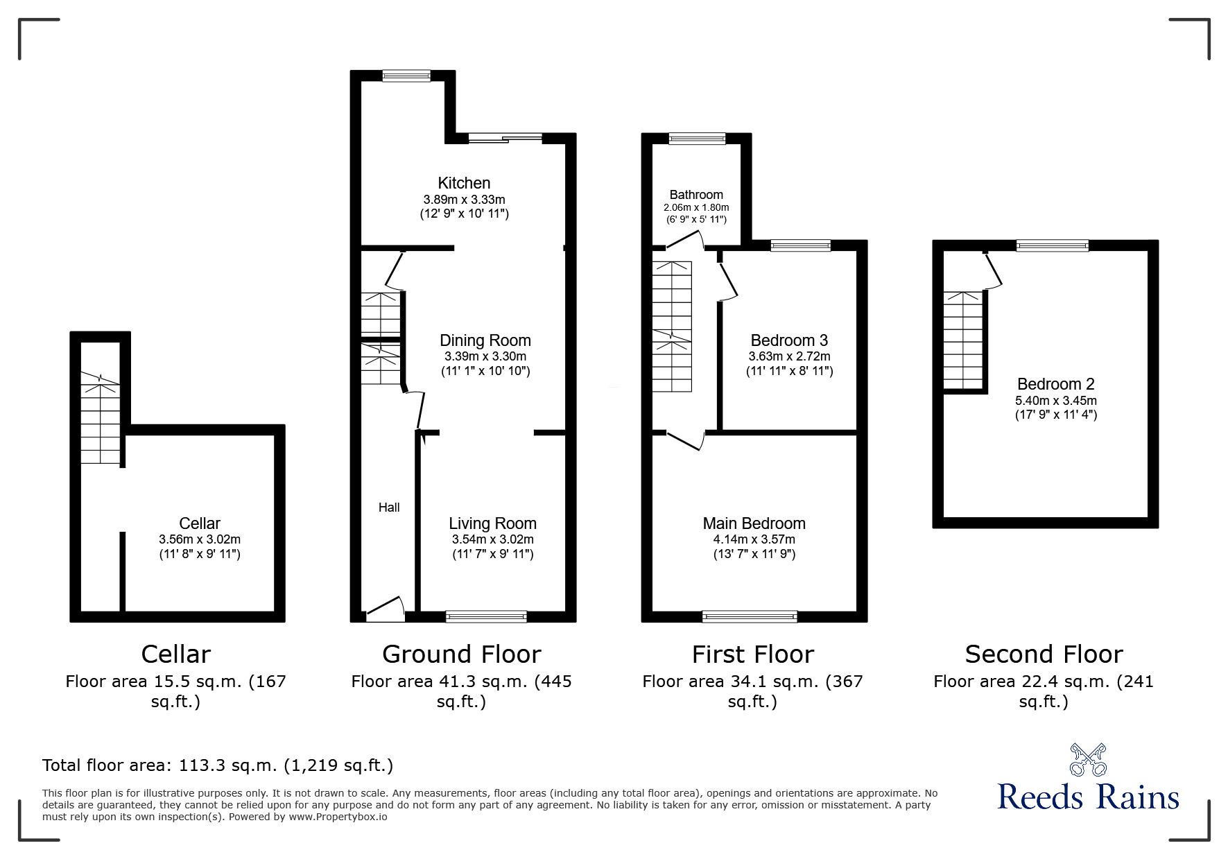 Floorplan of 2 bedroom Mid Terrace Property for sale, Frances Street, Cheshire, SK8