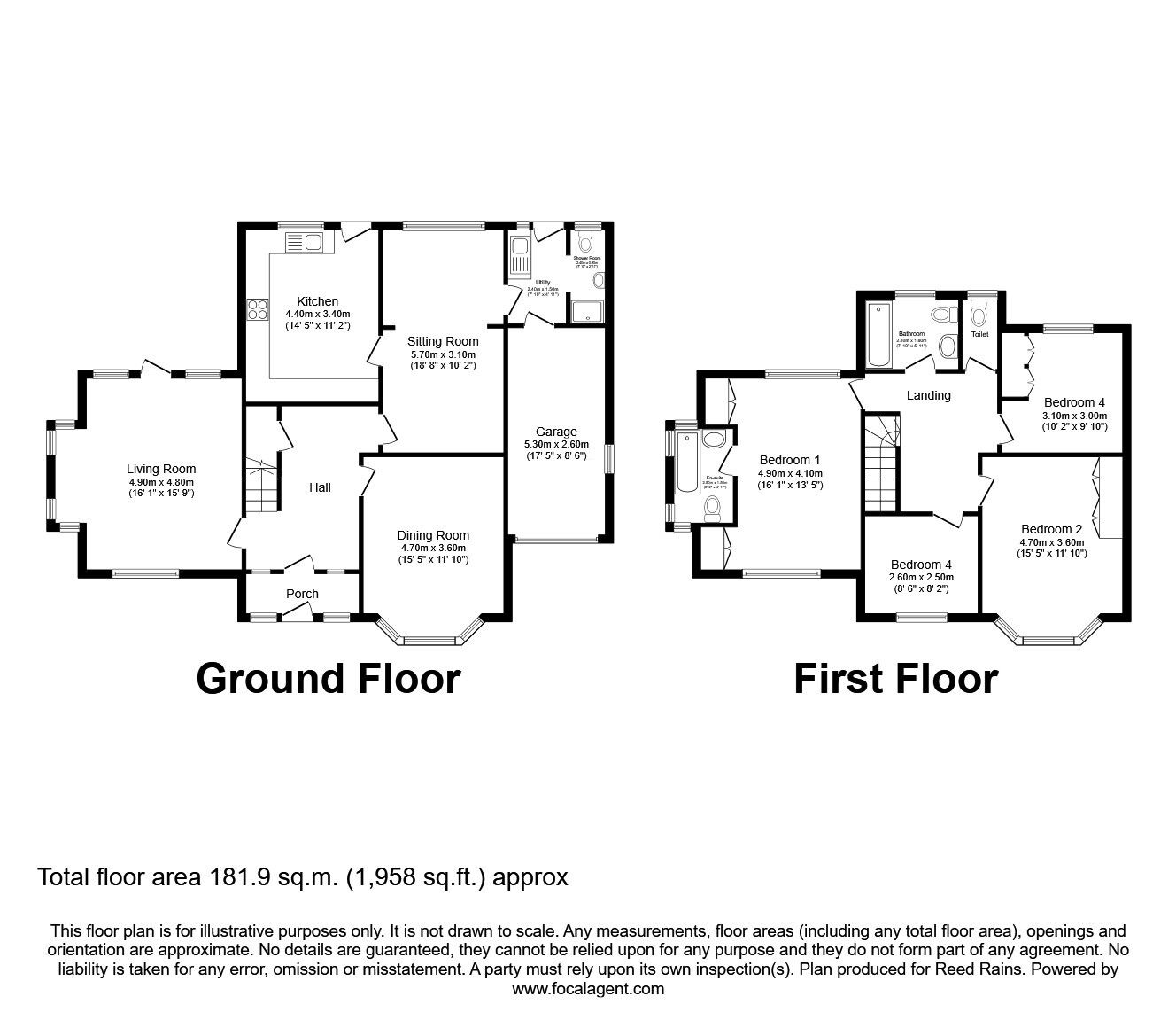 Floorplan of 4 bedroom Detached House for sale, Wensley Road, Cheadle, Greater Manchester, SK8