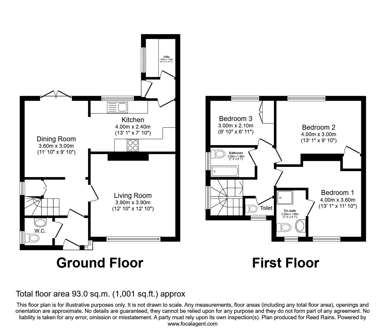 Floorplan of 3 bedroom End Terrace House for sale, Crossacres Road, Manchester, Greater Manchester, M22