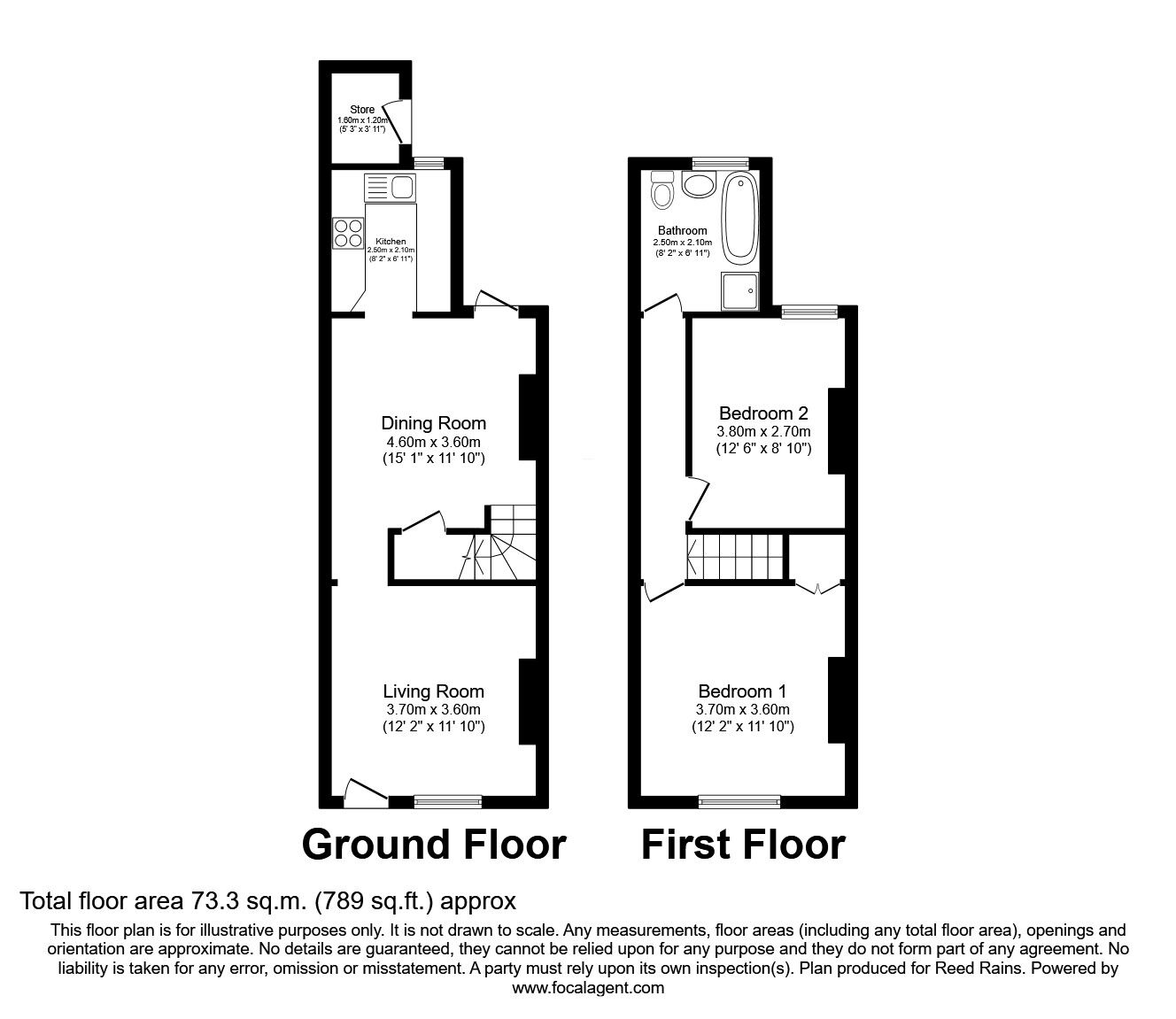 Floorplan of 2 bedroom Mid Terrace House for sale, Jackson Street, Cheadle, Greater Manchester, SK8