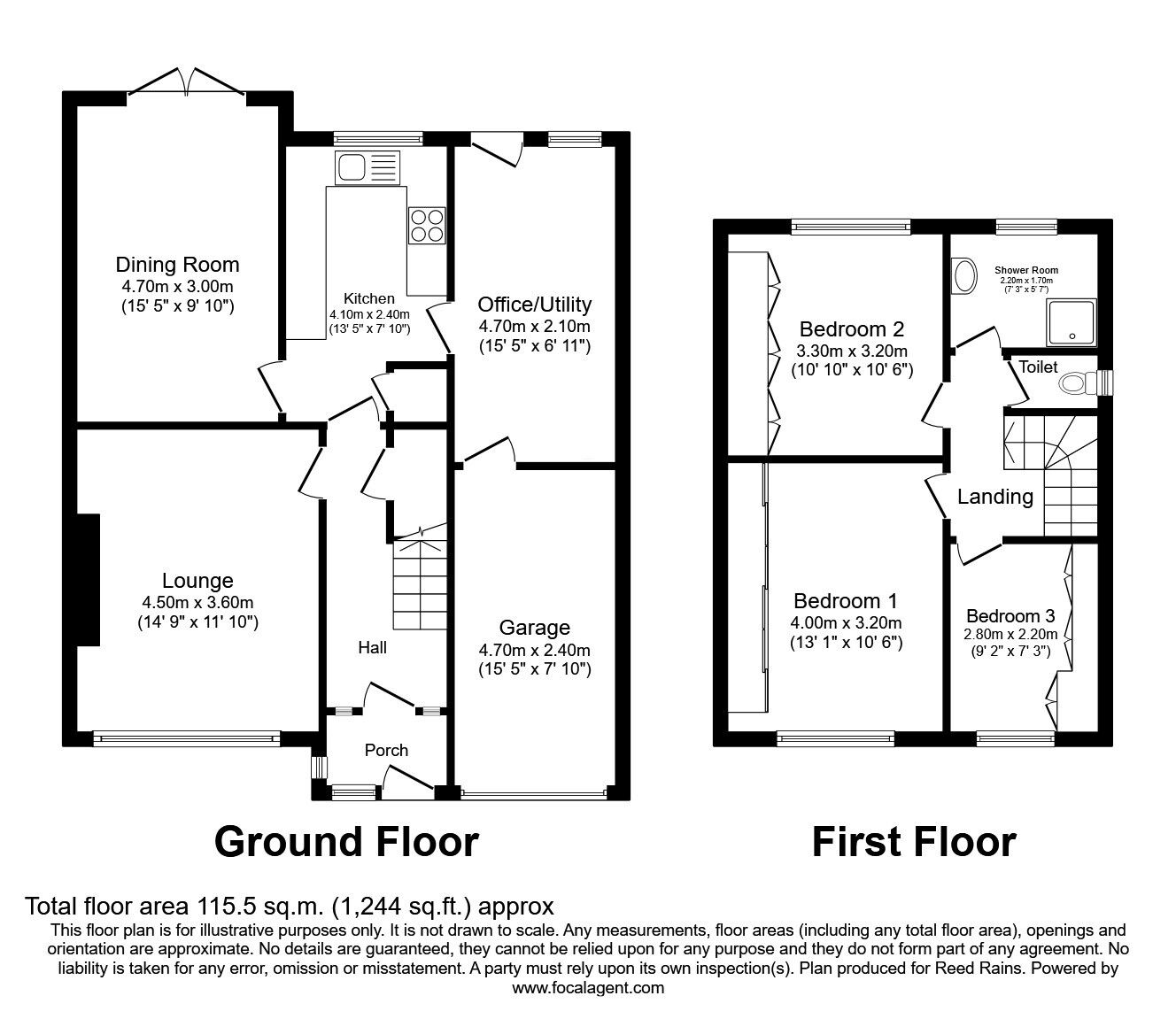 Floorplan of 3 bedroom Semi Detached House for sale, Roundhey, Heald Green, Greater Manchester, SK8