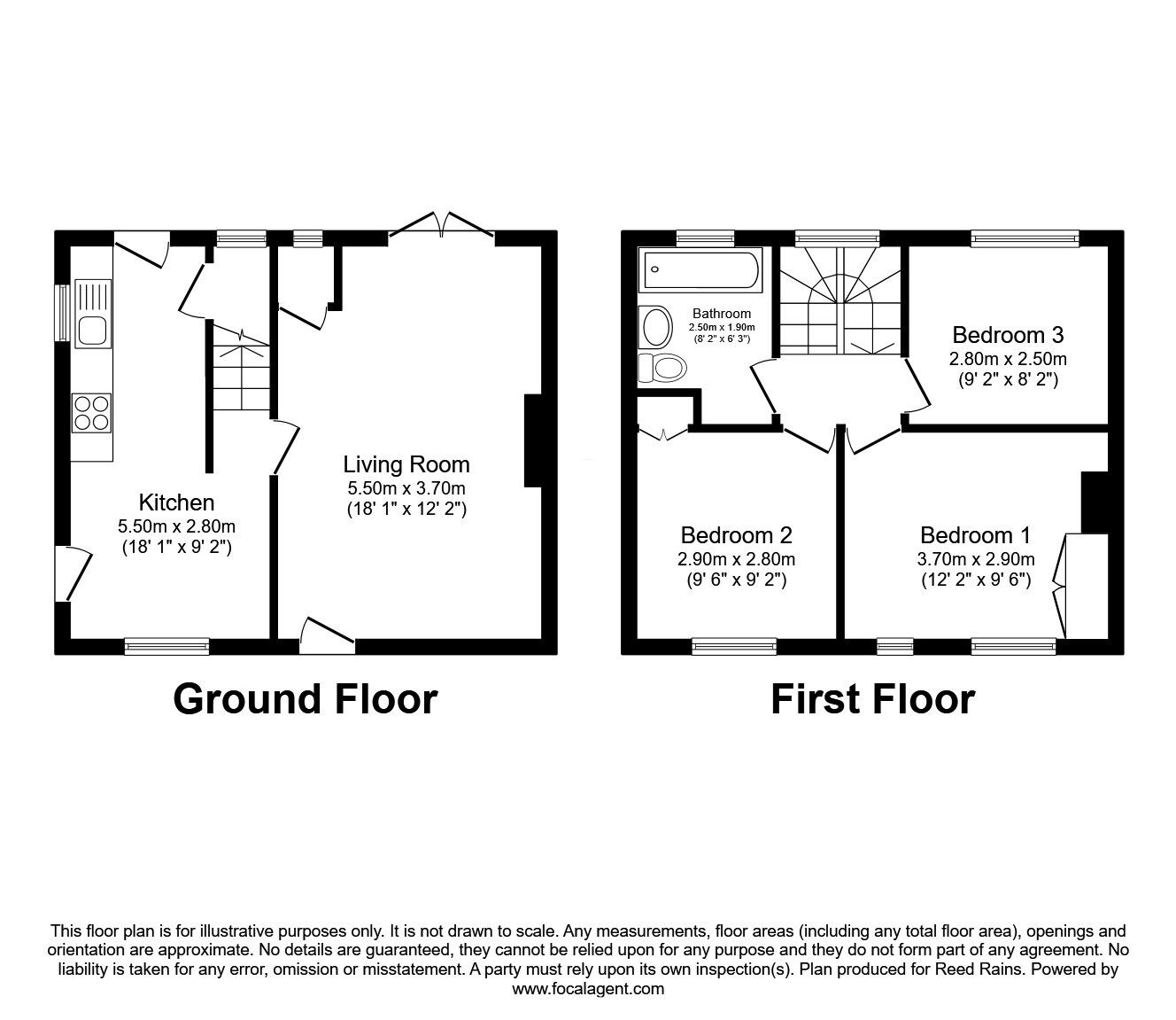 Floorplan of 3 bedroom Semi Detached House for sale, Oak Road, Cheadle, Greater Manchester, SK8
