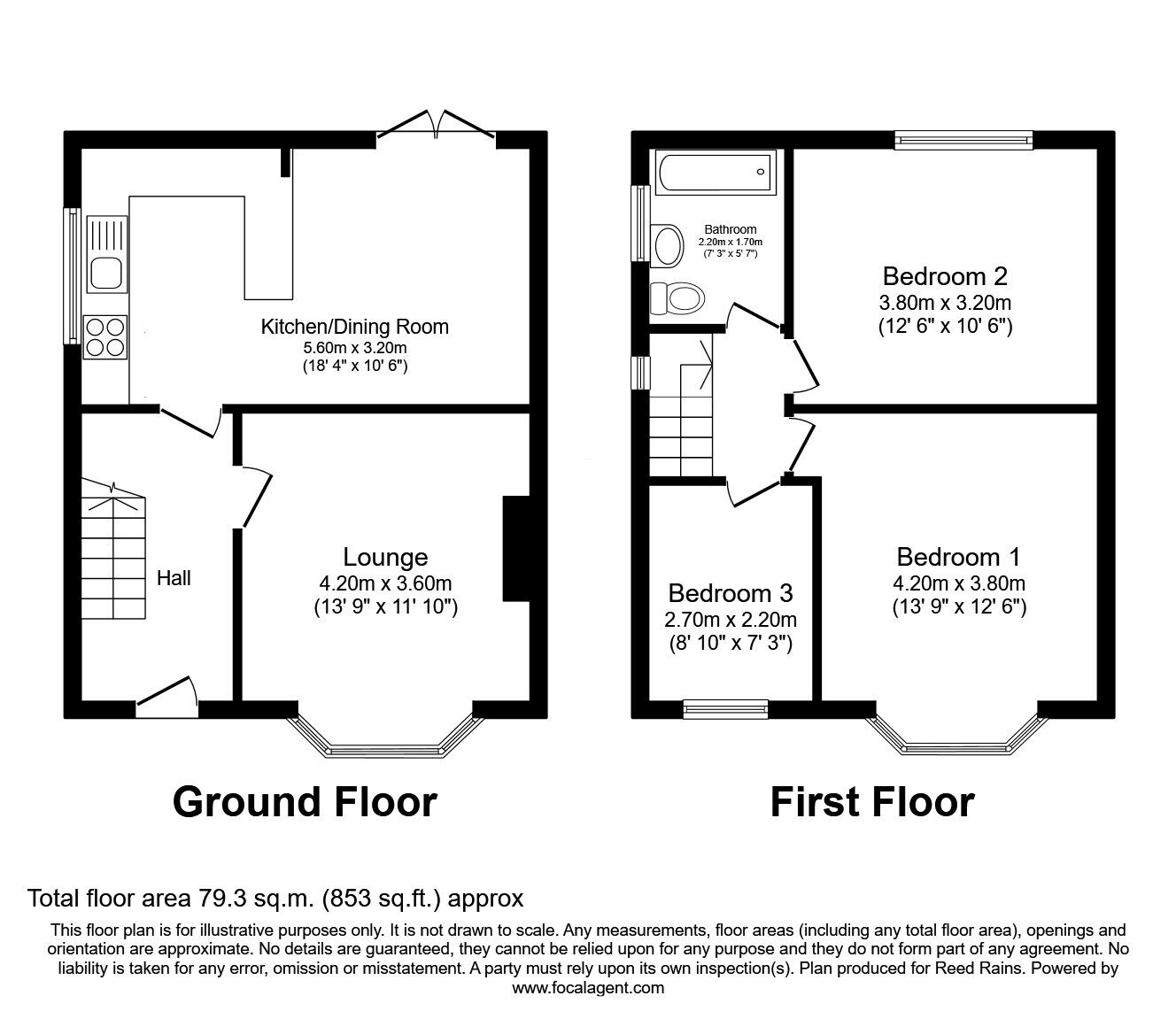Floorplan of 3 bedroom Semi Detached House for sale, Motcombe Road, Heald Green, Greater Manchester, SK8